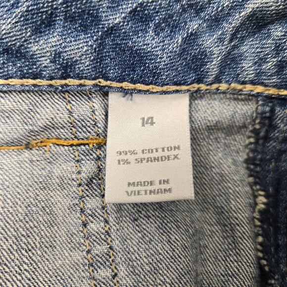 Vintage Fashion Bug Maxi Denim Skirt Modest Embroidered Pockets Back Pleat sz 12 - Picture 8 of 12